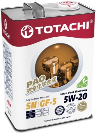 TOTACHI Ultra Fuel, 5W-20, SN, моторное масло, синтетика,,4л, Япония
