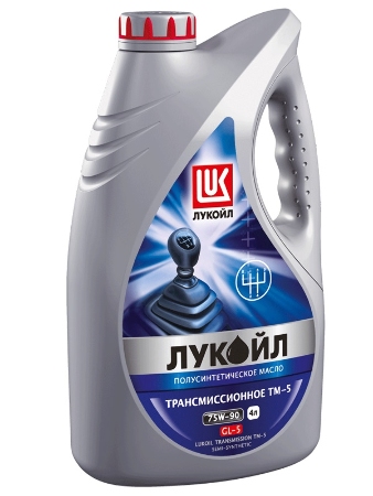 Лукойл ТМ-5, 75W90 GL-5, трансмиссионное масло, полусинтетическое, 4л, Россия
