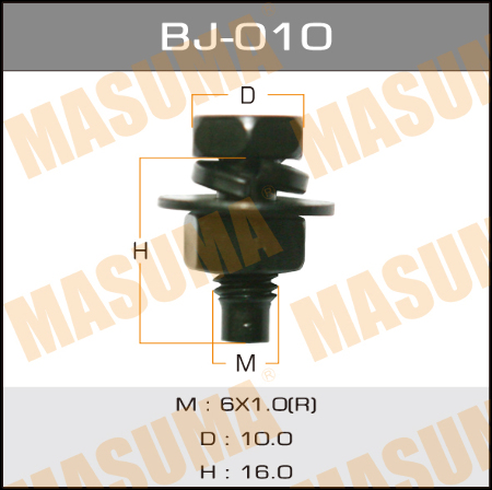 Masuma (BJ-010) болт с гайкой 6*16*1,0
