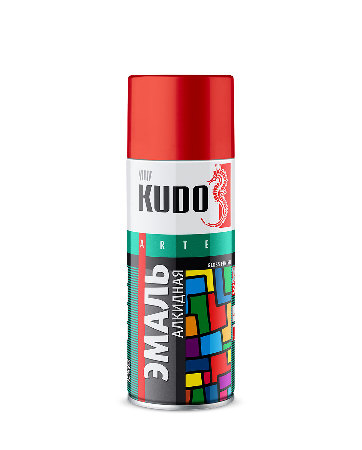 KUDO, Эмаль универсальная черная глянцевая,  520мл Россия 1002-KU