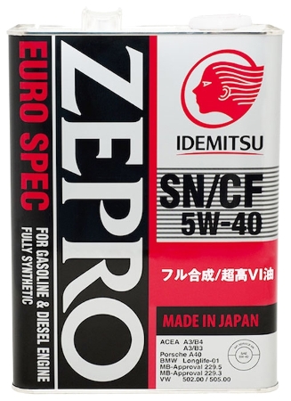 IDEMITSU  ID ZEPRO EURO SPEC F-S, SN/CF, 5w-40,  синтетика, 4л, Япония