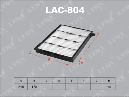 LYNX, фильтр салонный, LAC-804/АС9326, Япония