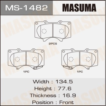 Masuma, Колодки дисковые,  AN-690, MS-1482, D2228М, Япония