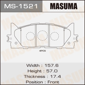 Masuma, Колодки дисковые,  MS-1521/D2270 (1/12) D2270, Япония