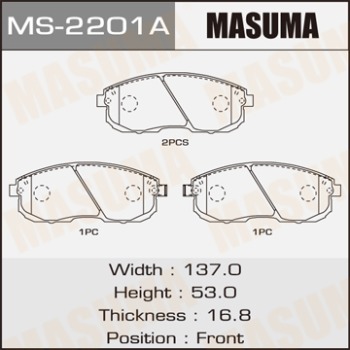 Masuma, Колодки дисковые,  AN-286K, MS-2201, Япония