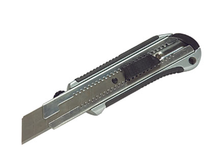 Нож,25 мм, выдвижное лезвие, усиленная метал. направляющая, метал. обрез.ручка Matrix