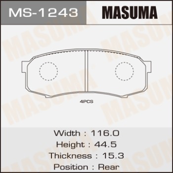 Masuma, Колодки дисковые,  AN-337К, MS-1243, Япония