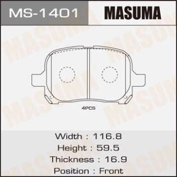 Masuma, Колодки дисковые,  MS-1401/AN-465К, (1/12) D2166, Япония