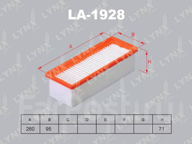 LYNX, фильтр воздушный, LA-1928/A43005, Япония