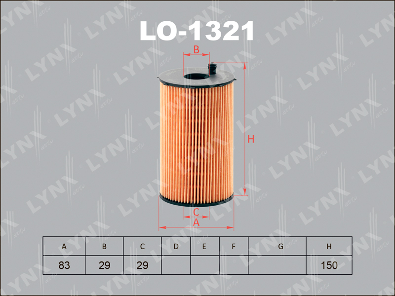 LYNX, Фильтр масляный, LO-1321/ОЕ0062, Япония
