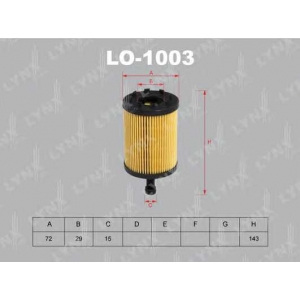 LYNX, Фильтр масляный,1003-LO/НU719/7X, Япония