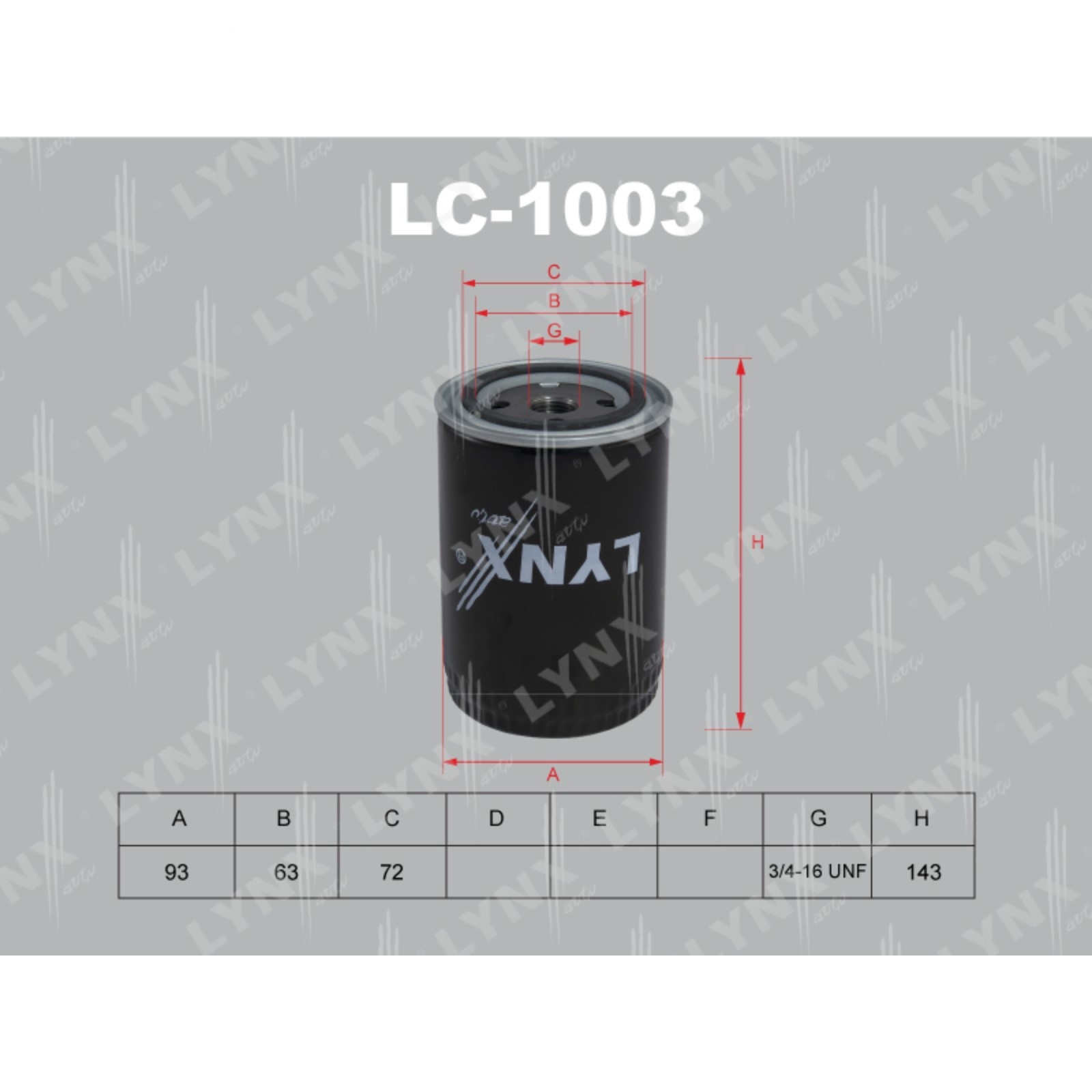 LYNX, Фильтр масляный, LC-1003/ W940/66, Япония