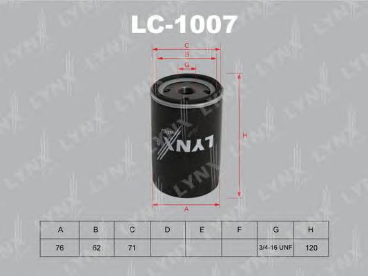 LYNX, Фильтр масляный, LС-1007/С010/W719/30 Япония