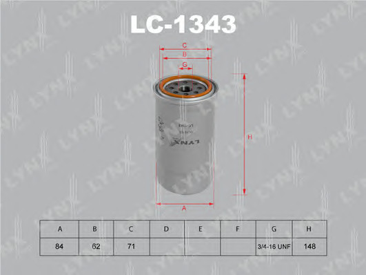 LYNX, Фильтр масляный, LC-1343/C-0064/26310-27200, Япония