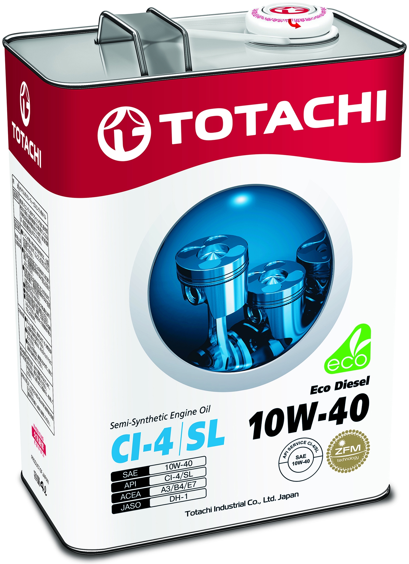 TOTACHI Eco DIESEL, 10W-40, CI-4/SL, полусинтетика,1л, Япония