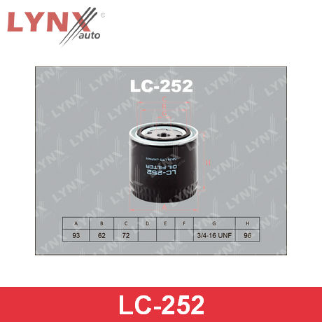 LYNX, Фильтр масляный, LC-252/C-206/ (W920/48), Япония