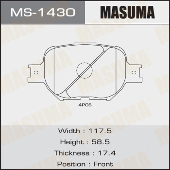 Masuma, Колодки дисковые, MS-1430/AN-603К, (1/12) , Япония