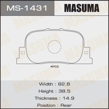 Masuma, Колодки дисковые, AN-604K, MS-1431 Япония