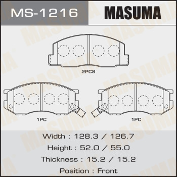 Masuma, Колодки дисковые, AN-294К, MS-1216, Япония