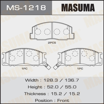 Masuma, Колодки дисковые, AN-293К, MS-1218, Япония