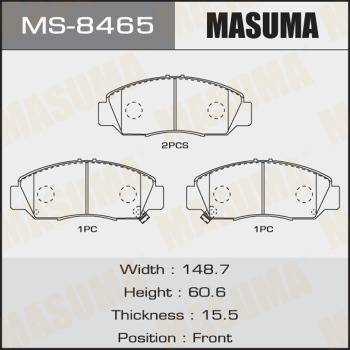 Masuma, Колодки дисковые, AN-668K, MS-8465, Япония