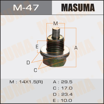 М_47 Болт маслосливной с Магнитом Toiota, 14*1.5mm, Masuma