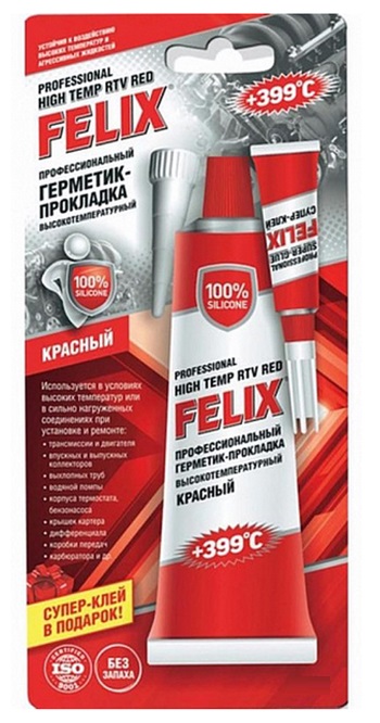 Felix, красный герметик- прокладка профессиональный, 32гр, Россия