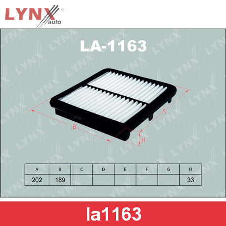 LYNX, фильтр воздушный,1163-LA/А9206, Япония