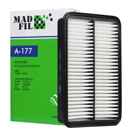 Madfil, фильтр воздушный, A-177 (17801-15070)