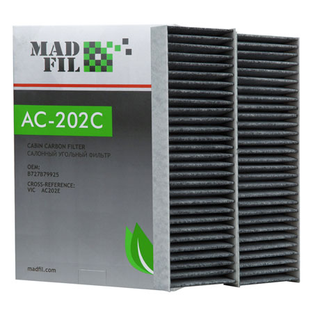 Madfil, фильтр салонный, AC-202C SET/B727B79925, угольный, ф/с, Madfil
