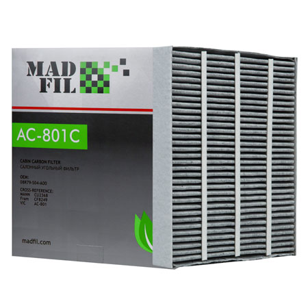 Madfil, фильтр салонный, АС-801С (угольный), ф/с, Madfil