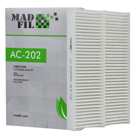 Madfil, фильтр салонный, AC-202 SET/B727B79925, угольный, ф/с, Madfil