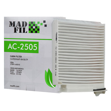 Madfil, фильтр салонный, AC-2505/27891-AX010 NISSAN, ф/с, Madfil