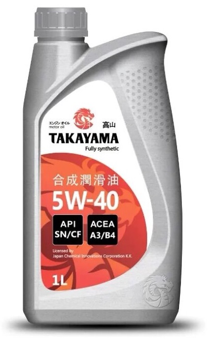 TAKAYAMA, 5w-40 SN/CF, A3/B4, синтетика, 1л, Япония