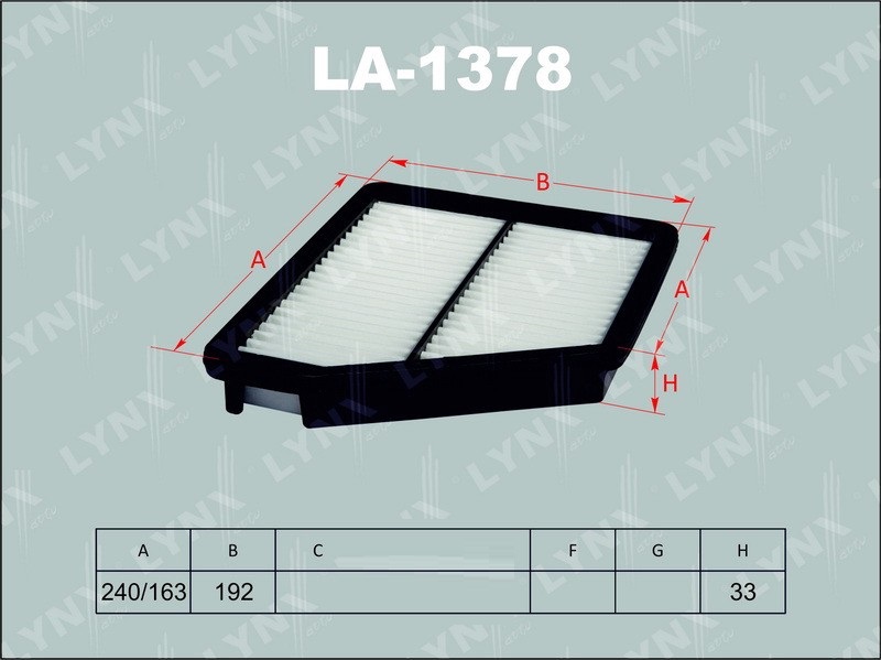 LYNX, фильтр воздушный, LA-1378/FA-067 Япония