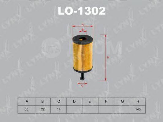 LYNX, Фильтр масляный,1302-LO/HU612X, Япония
