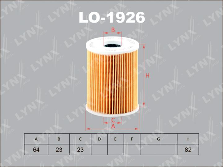 LYNX, Фильтр масляный, LO-1926/HU719/3х Япония