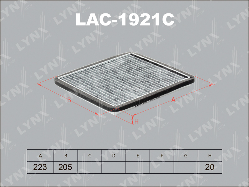 LYNX, фильтр салонный, LAC-1921C/АС-0209, Япония