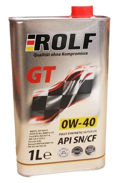 ROLF 0w40 GT SN/CF синтетика. 1 л.