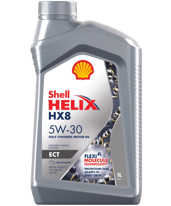 SHELL HELIX HX8 ЕСТ, 5w-30, SM/CF, синтетика, 1л, Финляндия