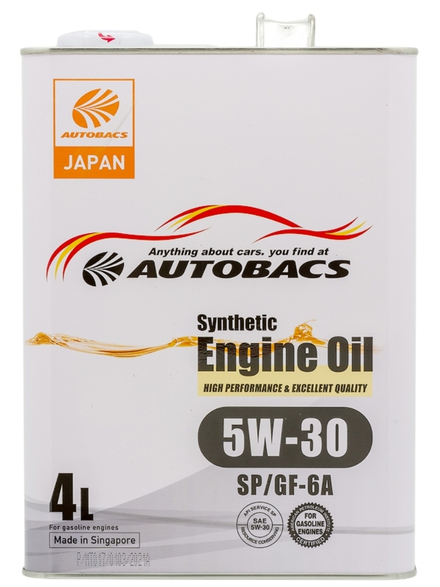 AUTOBACS 5w-30, Engine oil, SP/GF-6A синтетика, 4л , Сингапур
