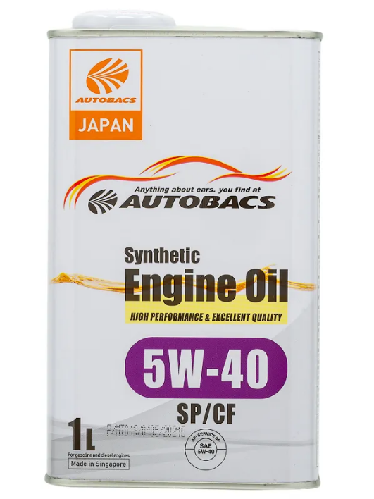 AUTOBACS 5w-40, Engine oil, SP/CF синтетика, 1л , Сингапур