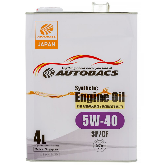 AUTOBACS 5w-40, Engine oil, SP/CF синтетика, 4л , Сингапур