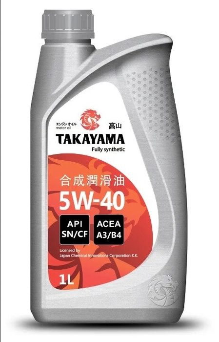 TAKAYAMA, 5w-40 SN/CF, A3/B4, синтетика, 1л, пластик Япония