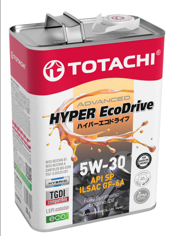 TOTACHI HYPER EcoDrive Fully Synthetic SP/GF-6A, синтетика, 4л, Япония