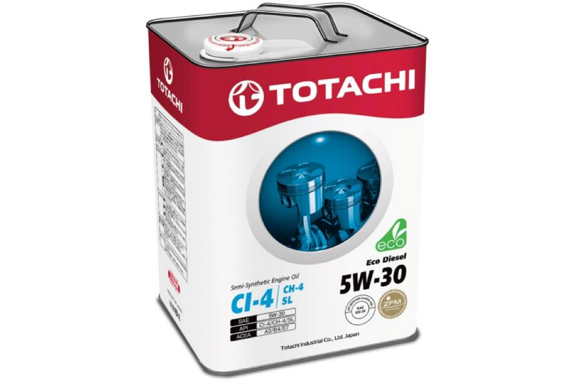 TOTACHI Eco DIESEL, 5W-30, CI-4/CH/SL, полусинтетика, 6л, Япония