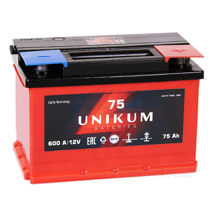 Аккумулятор UNIKUM 75 а/ч L (правый) (прямая полярность)