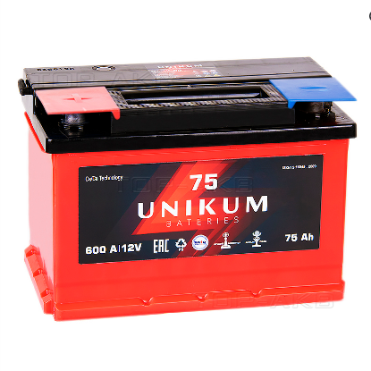Аккумулятор UNIKUM 75 а/ч L (левый) (прямая полярность)