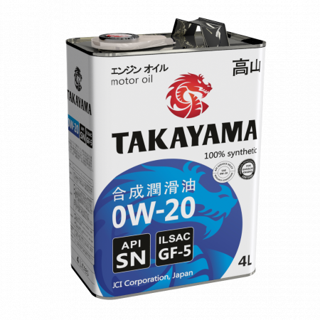 TAKAYAMA, 0w-20 SN ILSAC GF-6А, моторное масло, синтетика, 4л, Япония