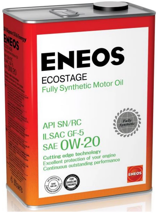 ЕNEOS Premium Ecostage 100%,, 0w-20, SN, синтетика, 4л, Япония